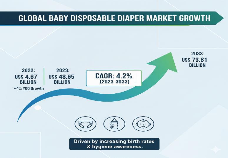 Baby Disposable Diaper Market to Reach USD 73.41 Billion by 2033 | Procter & Gamble, Kimberly-Clark, and Unicharm Lead - Fact.MR