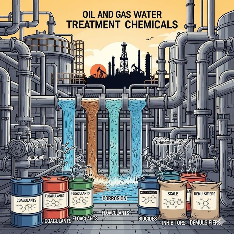 United States Oil & Gas Water Treatment Chemicals Market Report: Chemical Types & Application Insights | Major Companies likes - AES Arabia Ltd, Ecolab, ChemTreat Inc, Dow Du Pont