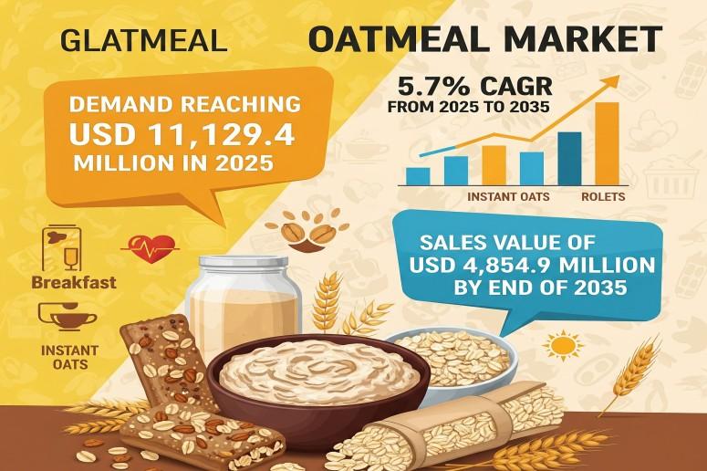 Oatmeal Market Soars, Forecast to Reach USD 11129.4 Million by 2035 Amid Health and Convenience Revolution