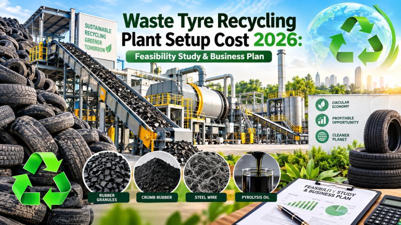 Waste Tyre Recycling Plant Setup Cost 2026: Feasibility Study