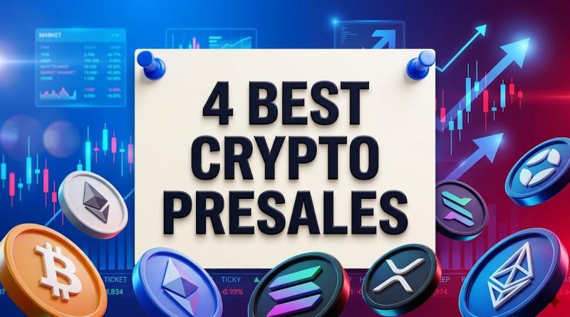 Deutsche Bank's crypto custody move puts institutions on-chain as four presales compete for retail now.