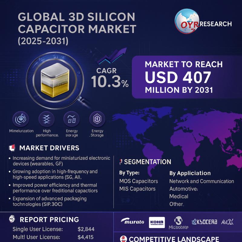 3D Silicon Capacitor Market Trend, Future Demand, Analysis by Top Leading Player and Forecast Till 2031