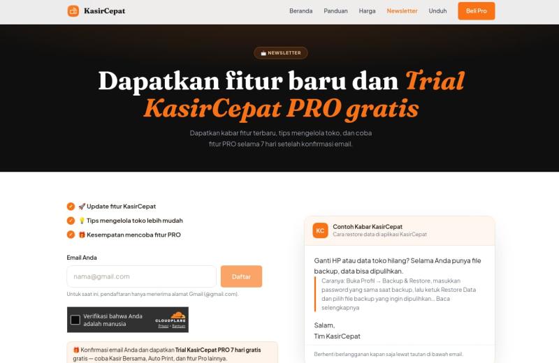 Newsletter KasirCepat