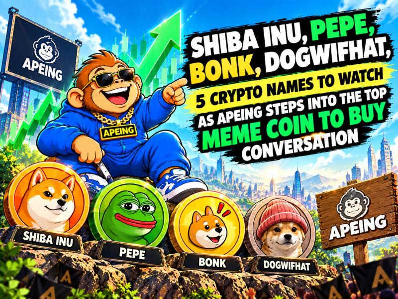 5 Crypto Names to Watch as Apeing Steps Into the Top Meme Coin to Buy Conversation