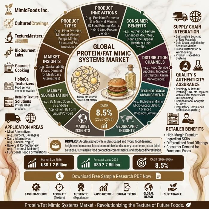 Protein Fat-Mimic Systems Market to Grow at 10.7% CAGR, Reaching