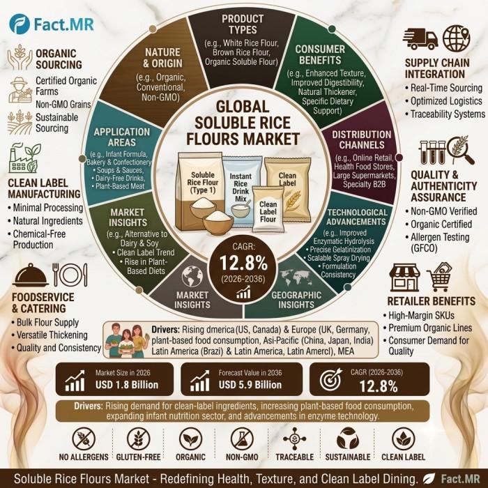 Soluble Rice Flours Market Worth USD 1,584.0 Million by 2036, USA