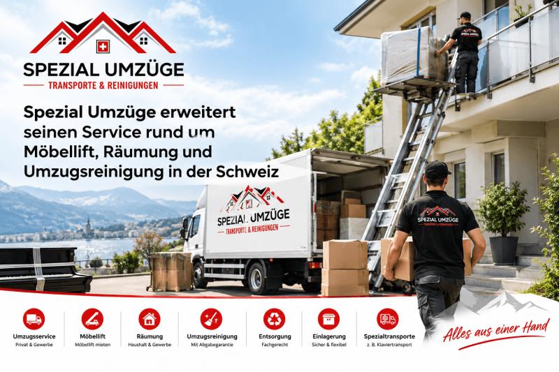 Spezial Umzüge Expands Its Service Offering with Furniture Lift, Clearance and Moving Cleaning Services Across Switzerland