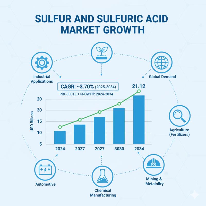 Sulfur and Sulfuric Acid Market Size to Grow from USD 14.68 Billion in 2024 to USD 21.12 Billion by 2034, at a 3.7% CAGR