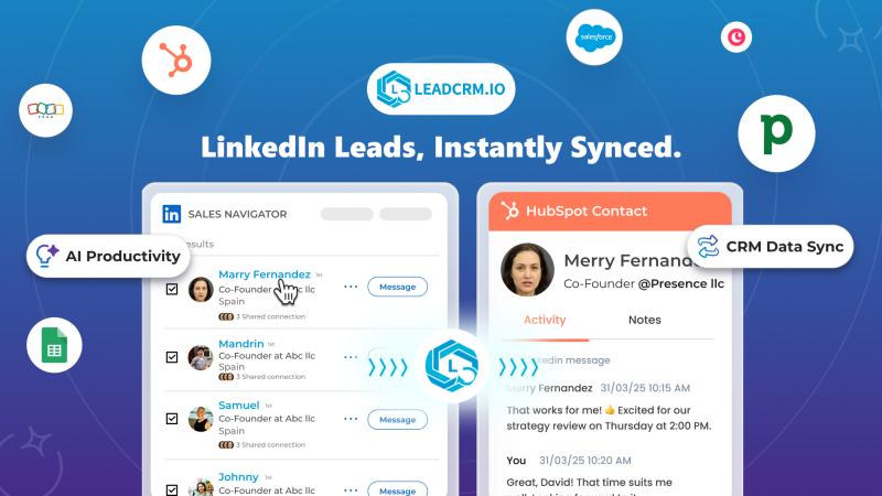 LeadCRM Launches One-Click Bridge Between LinkedIn and HubSpot to Supercharge BDR Productivity