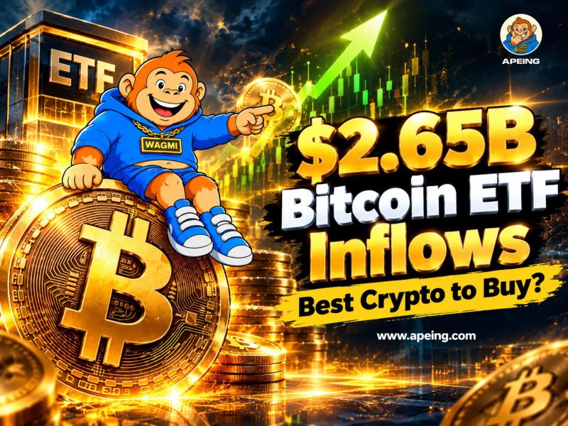 BTC News: $2.65B Bitcoin ETF Inflows as Apeing at $0.0006 Targets 1,566% ROI - Is It the Best Crypto to Buy?