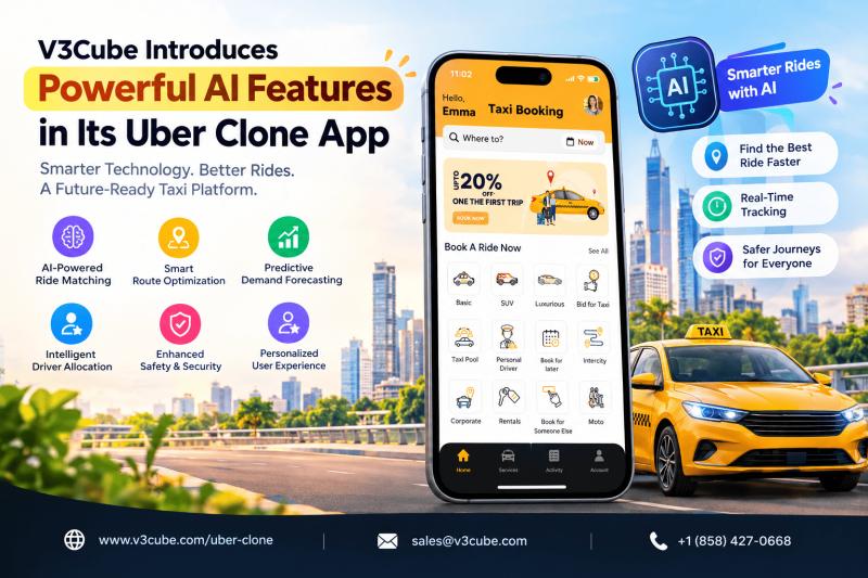 V3Cube Introduces Powerful AI Features in Its Uber Clone App