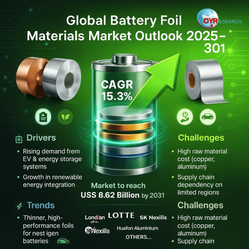 Battery Foil Materials Market Exclusive Growth Outlook : 2025 | Rising Business Opportunites with Prominent Players - SK Nexilis, LOTTE, Londian Wason