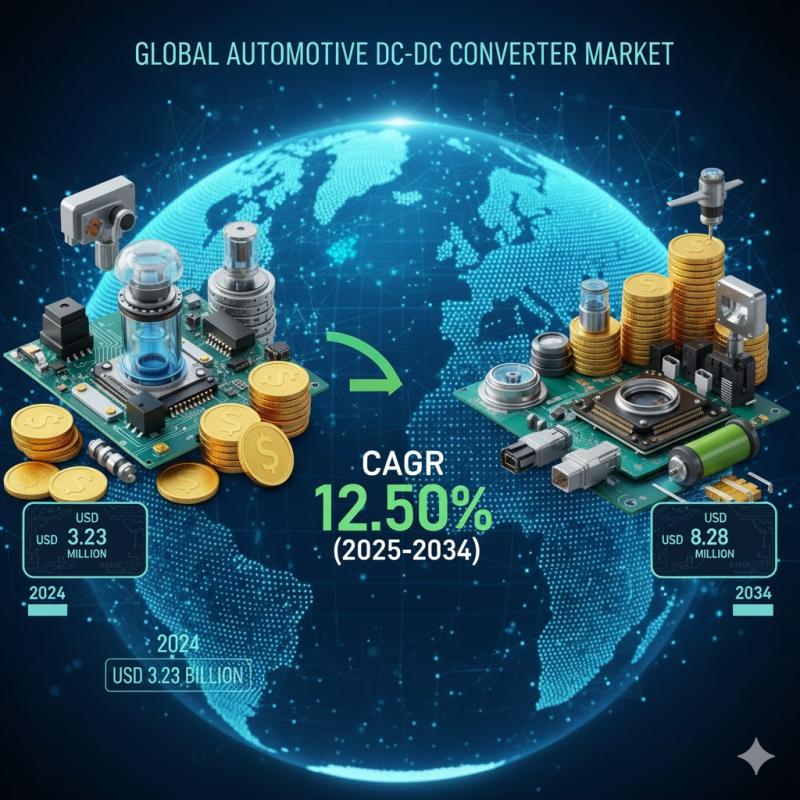 Automotive DC-DC Converter Market Size to Grow from USD 3.23 Billion in 2024 to USD 8.28 Billion by 2034, at a 12.5% CAGR