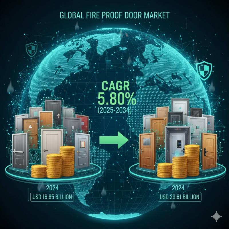 Fire-Proof Door Market Size to Grow from USD 16.85 Billion in 2024 to USD 29.61 Billion by 2034, at a 5.8% CAGR