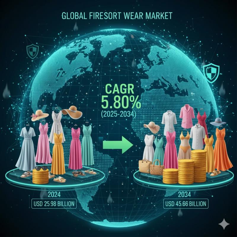 Resort Wear Market Size to Grow from USD 25.98 Billion in 2024 to USD 45.66 Billion by 2034, at a 5.8% CAGR