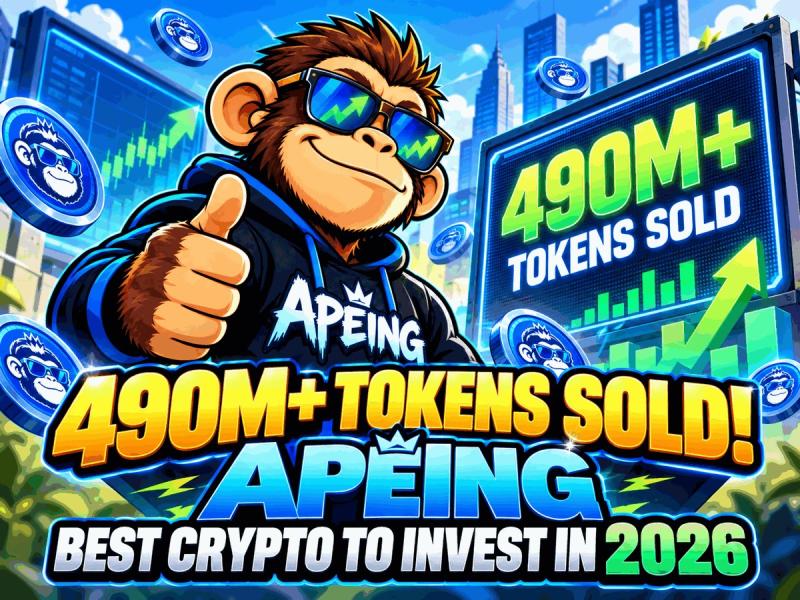 Mais de 490M de Tokens Vendidos! Alta de $118K na Pré-venda da Apeing Gera Alvoroço