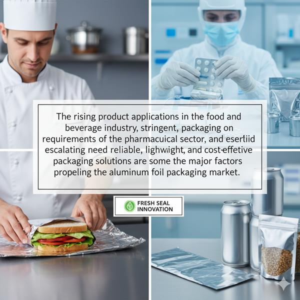 How is Growing Demand from Food, Beverage, and Pharmaceutical Sectors Driving the Aluminum Foil Packaging Market?