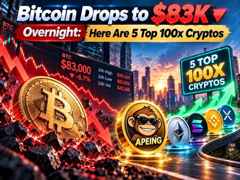 Bitcoin Drops to $83K Overnight: Here Are 5 Top 100x Cryptos Experts Are Watching Closely