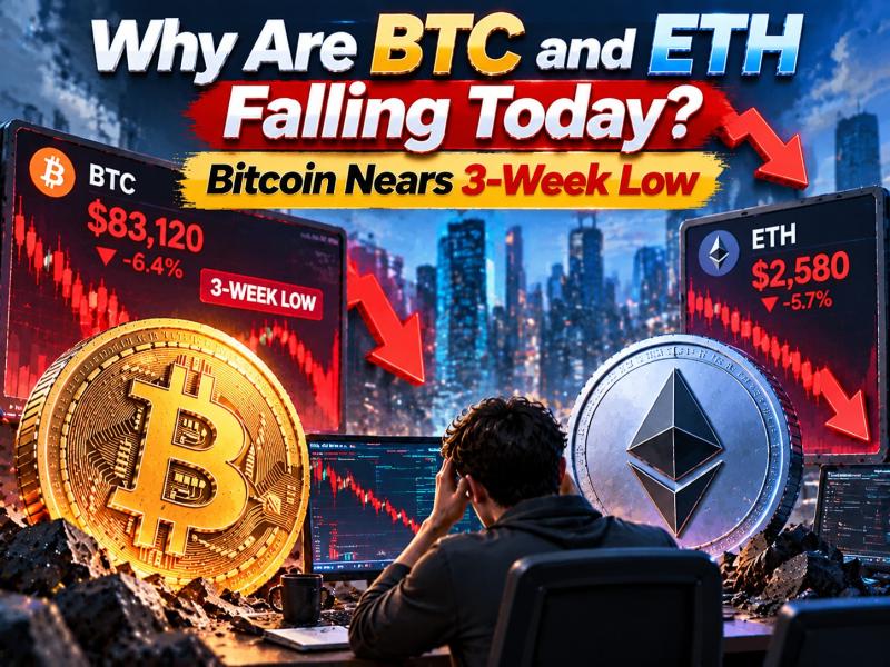 Why Are BTC and ETH Falling Today? Bitcoin Nears 3-Week Low as Apeing Emerges as the Best Crypto to Invest In