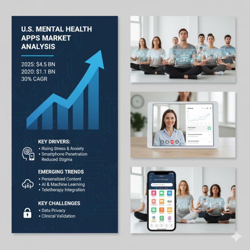 U.S. Mental Health Apps Market Projected to Reach $6.2 Billion by 2030 Driven by Rising Prevalence and Digital Adoption