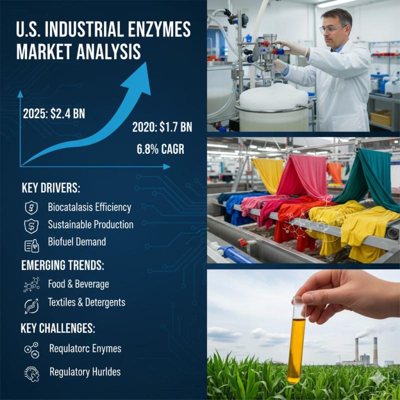 U.S. Industrial Enzymes Market Forecasted to Reach USD 2.4 Billion by 2033 with Sustainable Technology Adoption