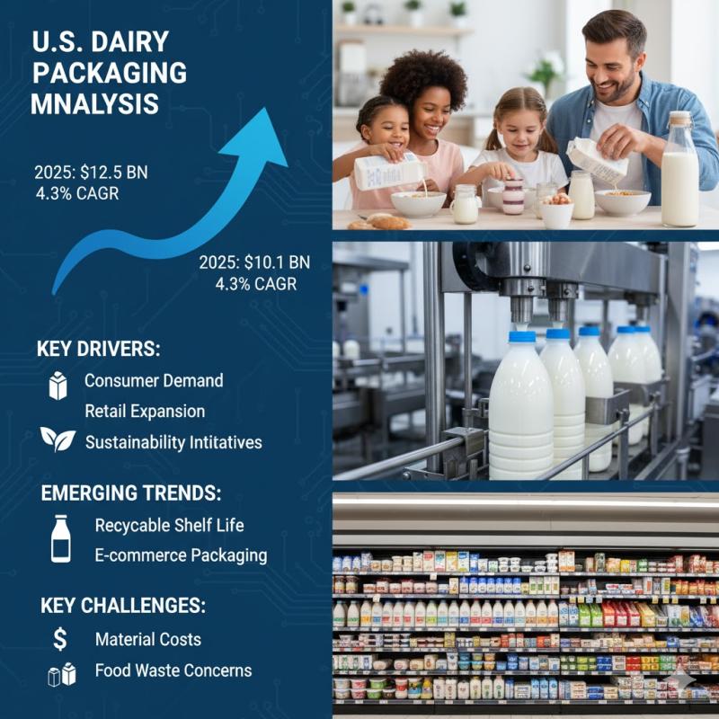 U.S. Dairy Packaging Market Projected to Grow at 2.21% CAGR with Rising Demand for Sustainable and Convenient Solutions