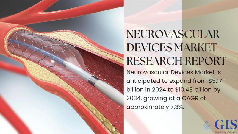 Neurovascular Devices Market Expected to Grow from $5.17 Billion in 2024 to $10.48 Billion by 2034 at 7.3% CAGR | Overall Study Report