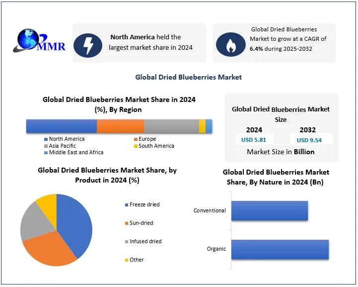 Dried Blueberries Market to Reach USD 9.54 Billion by 2032, Growing at 6.4% CAGR