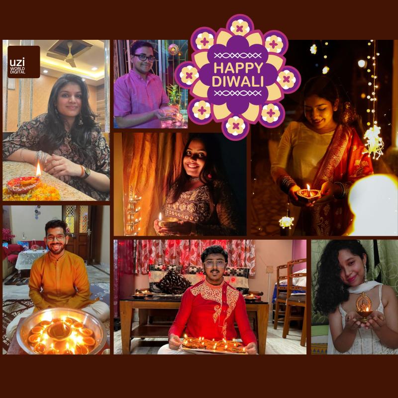 Uzi World Digital's Social Media Manager Turns Remote Diwali Celebration into a Creative Showcase