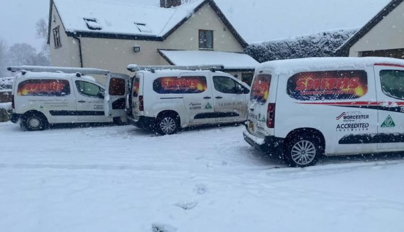 Smiths Heating (Wales) Ltd's service vans, supporting oil boiler customers across Oswestry, Shropshire and Powys.