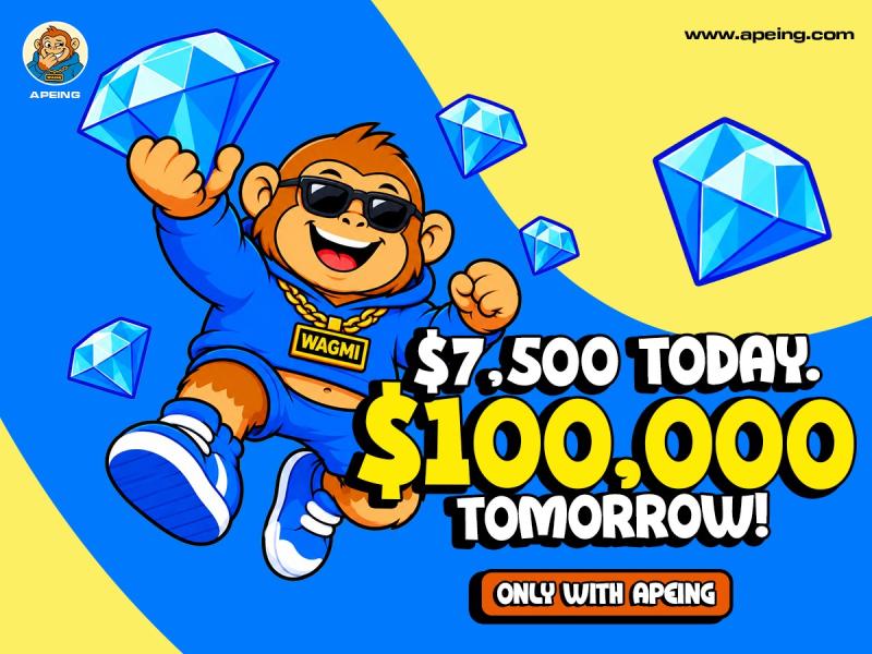 Crypto's Next Millionaire-Maker? Apeing's $0.00075 Presale Fuels the Hunt for the Next 1000x Crypto