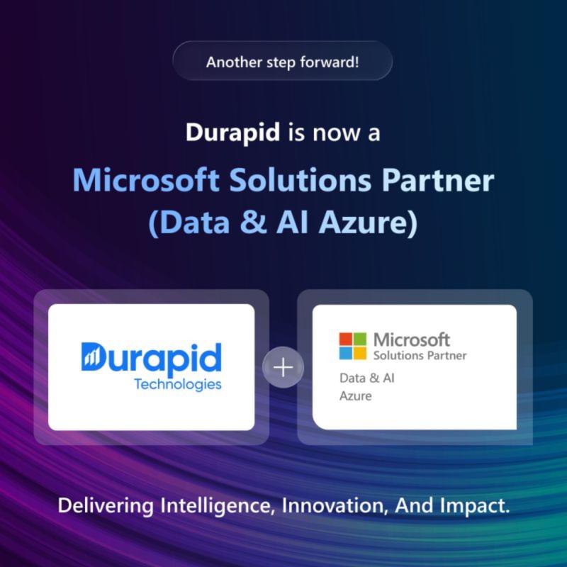 Durapid becomes an official Microsoft Solutions Partner for Data & AI - driving smarter business innovation.