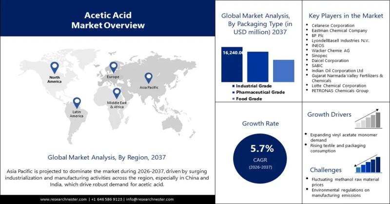 Acetic Acid Market Size is Set to Boom: Strategic Insights and Growth Opportunities 2026-2037