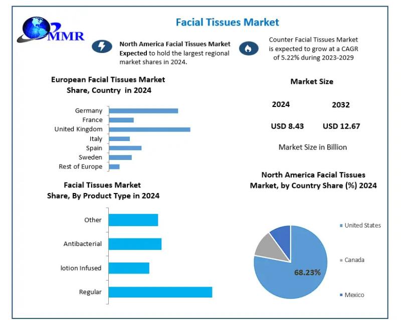 Facial Tissues Market to Reach USD 12.67 Billion by 2032 at 5.22% CAGR - Industry Forecast & Growth Drivers