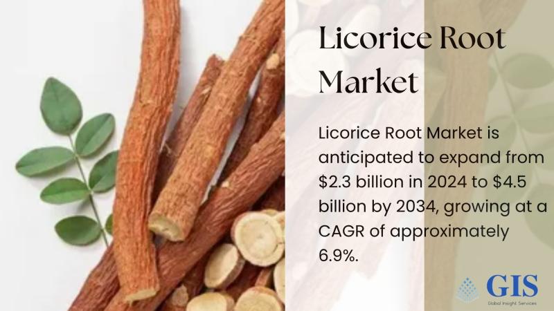 Licorice Root Market to rise from $2.3 Bn (2024) to $4.5 Bn (2034) at 6.9% CAGR | Key Players: Norevo, Mafco Worldwide LLC, F&C Licorice Ltd
