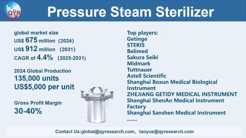 Pressure Steam Sterilizer Market Size, Trends, Growth: Global Forecast 2025-2031