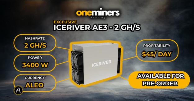 OneMiners Announces Pre-Orders for the Iceriver AE3 ASIC Miner