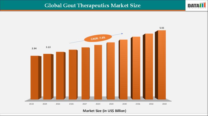 Gout Therapeutics Market is expected to reach US$ 5.55 billion by 2033 | Top key players - Amgen Inc., Lupin, AstraZeneca