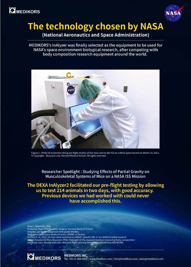 The NASA has been used the Small Animal DXA 'InAlyzer' for MHU-8 project | MEDIKORS