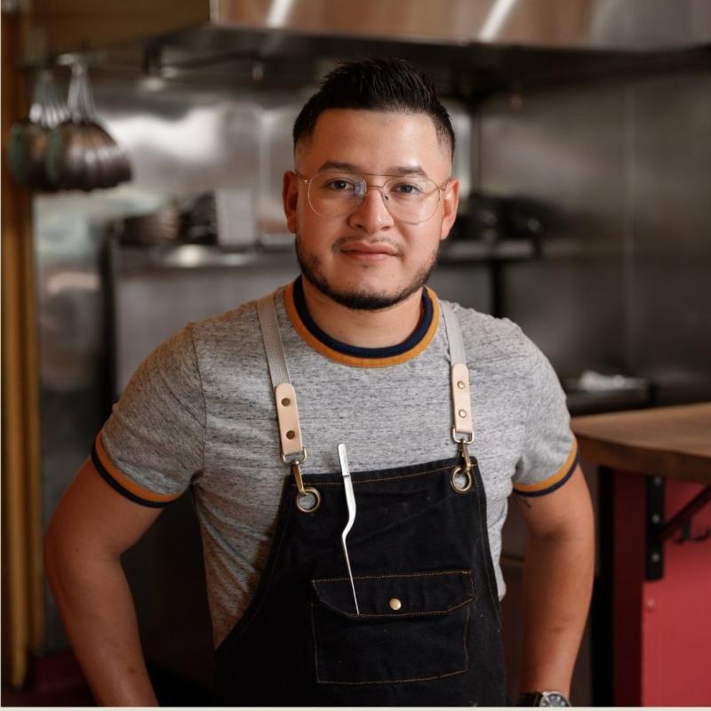 Chef Carlos Mojica at Guiso, in Healdsburg, California