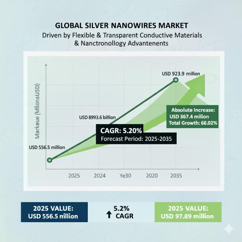 Silver Nanowires Market to Reach USD 923.9 Million by 2035 -