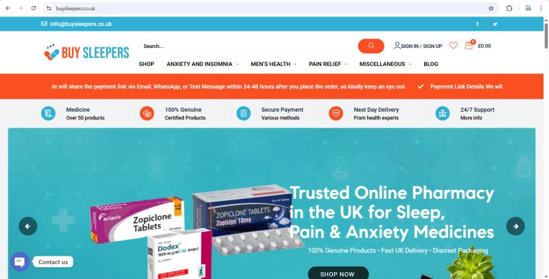 Buy Sleepers: Your expanded trusted UK online pharmacy for licensed sleep and pain relief medication. Shop safe & discreetly!