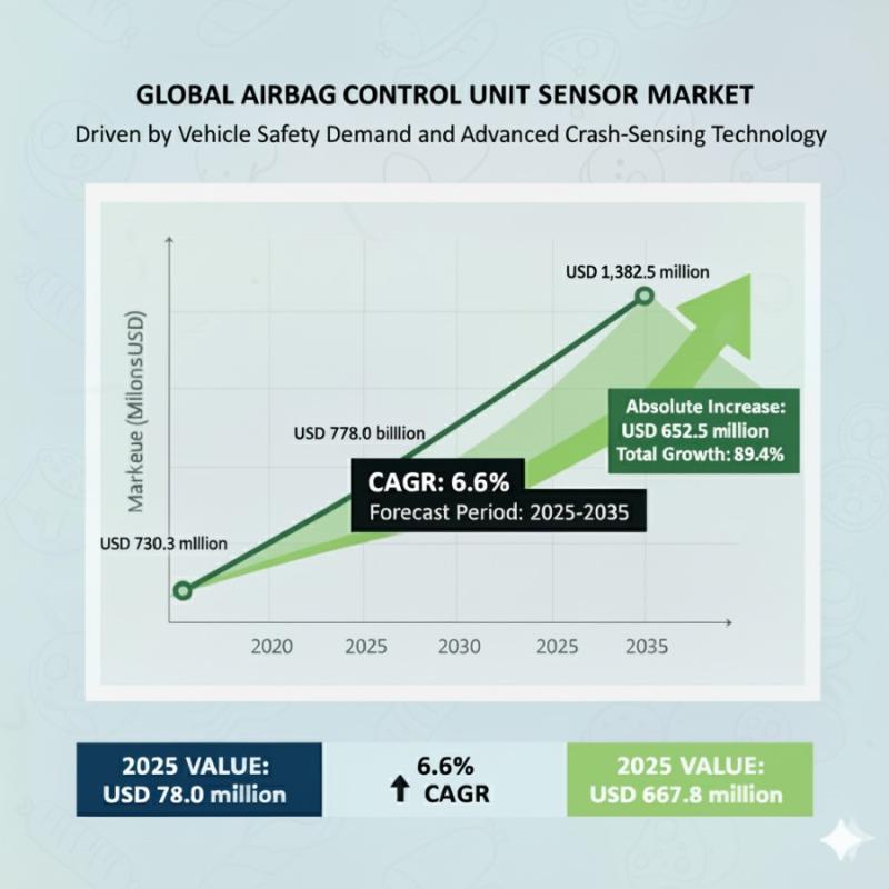 Airbag Control Unit Sensor Market to Reach USD 1,382.5 million