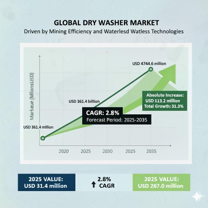 Dry Washer Market to Reach USD 474.6 Million by 2035 - Steady
