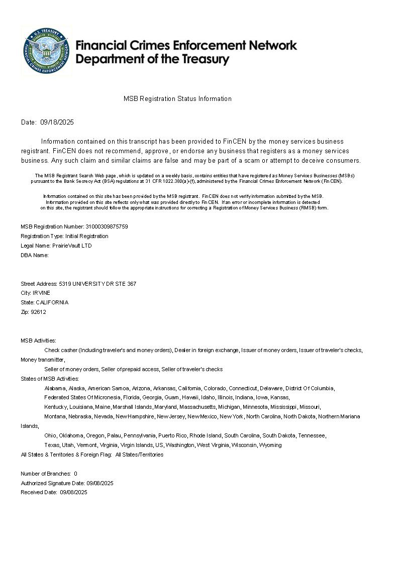 Establishing Regulatory Momentum: PrairieVault Exchange