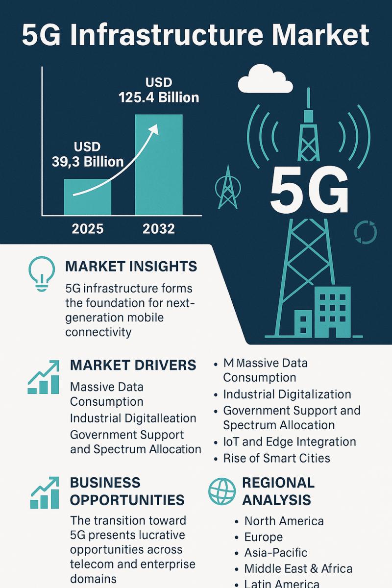 5G Infrastructure Market Poised to Surge from USD 39.3 Bn in 2025