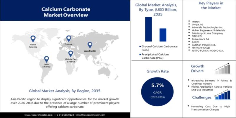 Calcium Carbonate Market Share, Demand Dynamics, and Industry
