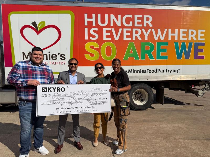 Plano, Texas-based AI company's contribution provides 15,000 meals to families, veterans, seniors, & children across Collin County