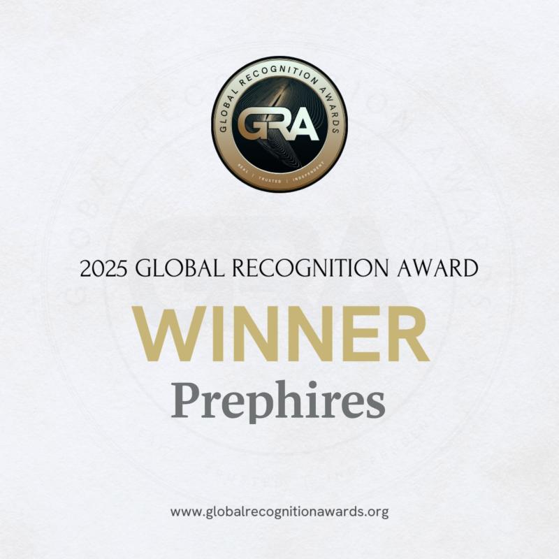 PrepHires wins the 2025 Global Recognition Award for Innovation, Service Excellence & Global Career Impact.