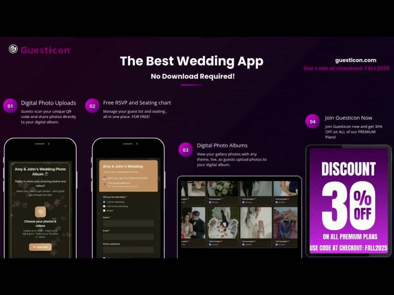 Guesticon brings events to life with Digital QR Code Photo Albums - scan, upload, and share memories instantly.